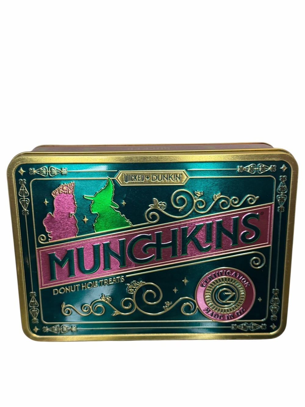Wicked x Dunkin Munchkins Collectible Metal Tin 5x7